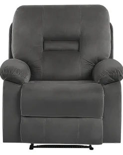 Online Beliani Nojatuoli Sametti Sahkosaadettava Tummanharmaa Bergen