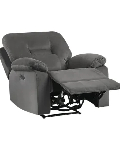 Online Beliani Nojatuoli Sametti Sahkosaadettava Tummanharmaa Bergen