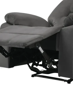 Online Beliani Nojatuoli Sametti Sahkosaadettava Tummanharmaa Bergen