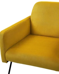 Nojatuolit<Beliani Nojatuoli Sametti Sinapinkeltainen Narken