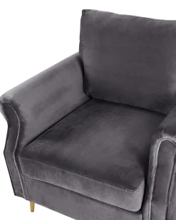 Nojatuolit<Beliani Nojatuoli Sametti Tummanharmaa Vietas