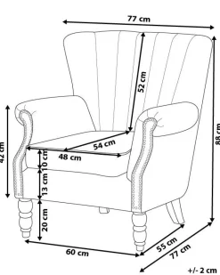 Nojatuolit<Beliani Nojatuoli Samettinen Beige Svedala