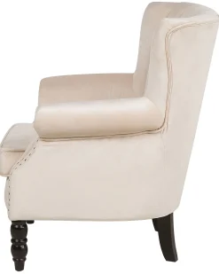 Nojatuolit<Beliani Nojatuoli Samettinen Beige Svedala