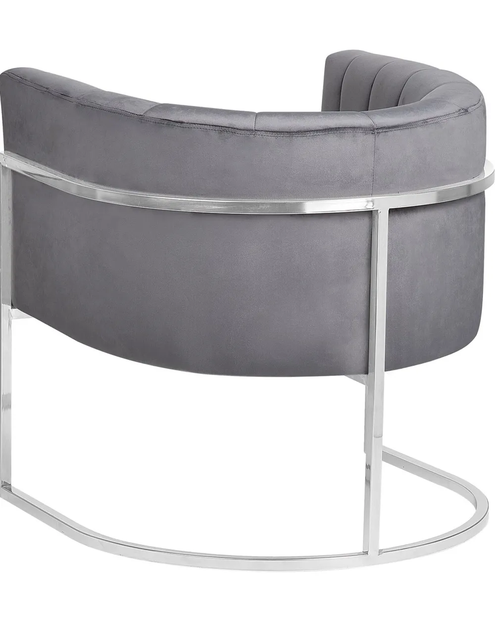 Nojatuolit<Beliani Nojatuoli Samettinen Harmaa Larvik