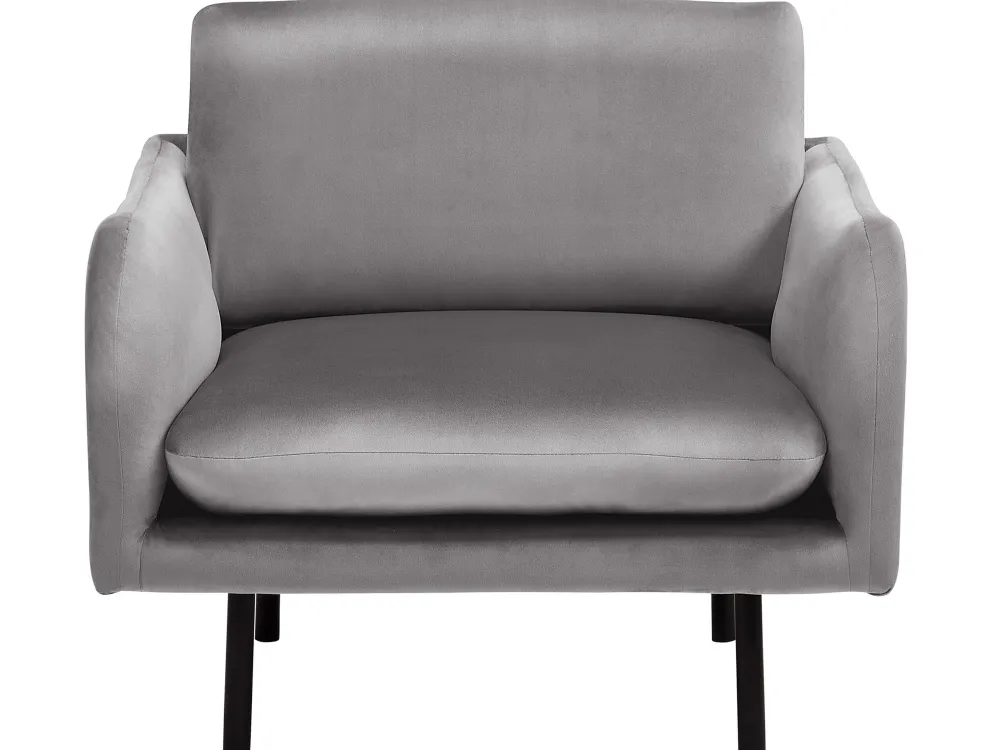 Nojatuolit<Beliani Nojatuoli Samettinen Harmaa Vinterbro