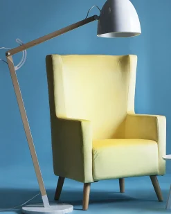 Cheap Beliani Nojatuoli Samettinen Keltainen Oneida