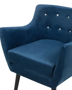 Nojatuolit<Beliani Nojatuoli Samettinen Sininen Drammen