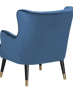 Nojatuolit<Beliani Nojatuoli Samettinen Sininen Varberg