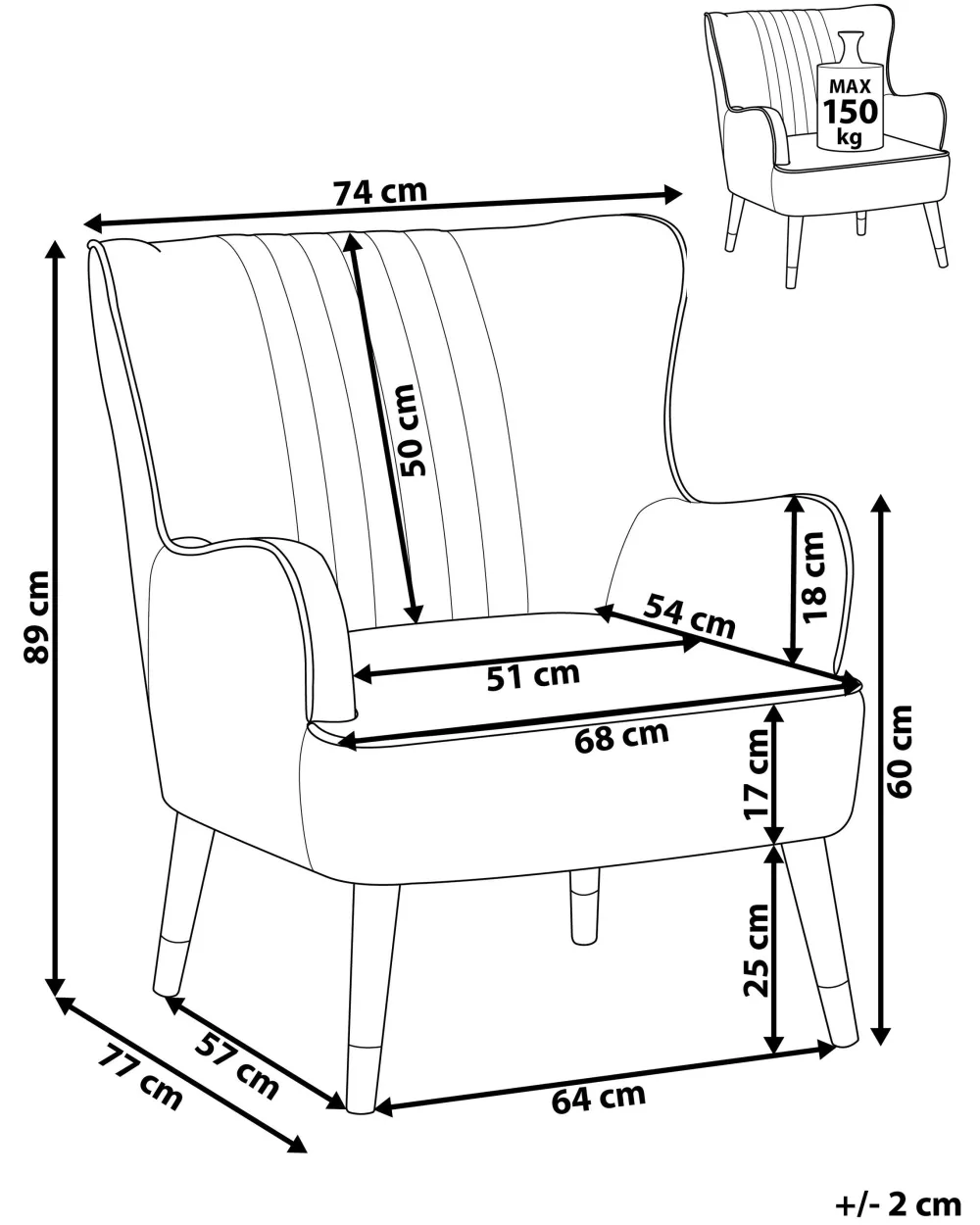 Nojatuolit<Beliani Nojatuoli Samettinen Sininen Varberg