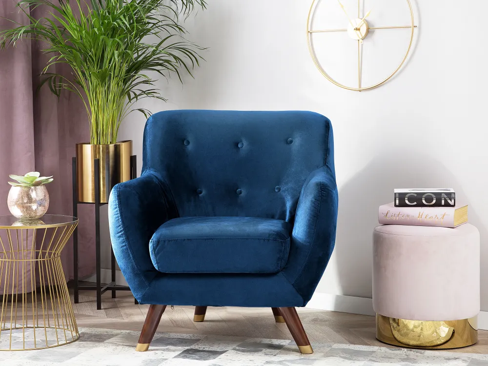 Flash Sale Beliani Nojatuoli Samettinen Sininen Bodo