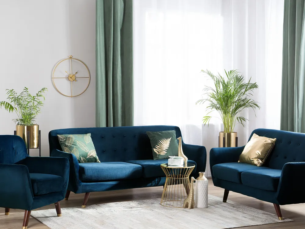 Flash Sale Beliani Nojatuoli Samettinen Sininen Bodo