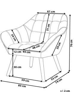 Outlet Beliani Nojatuoli Samettinen Vaaleansininen Karis