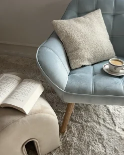 Outlet Beliani Nojatuoli Samettinen Vaaleansininen Karis