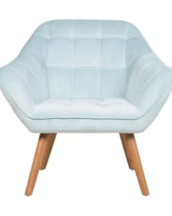 Outlet Beliani Nojatuoli Samettinen Vaaleansininen Karis