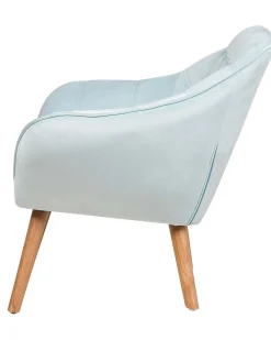 Outlet Beliani Nojatuoli Samettinen Vaaleansininen Karis