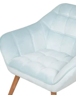 Outlet Beliani Nojatuoli Samettinen Vaaleansininen Karis