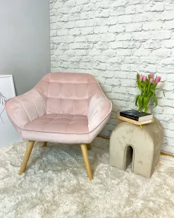 Fashion Beliani Nojatuoli Samettinen Vaaleanpunainen Karis