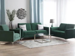 Discount Beliani Nojatuoli Samettinen Vihrea Fenes