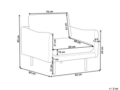 Store Beliani Nojatuoli Samettinen Vihrea Vinterbro