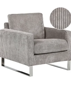 Clearance Beliani Nojatuoli Vakosametti Harmaa Vind