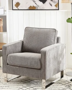 Clearance Beliani Nojatuoli Vakosametti Harmaa Vind