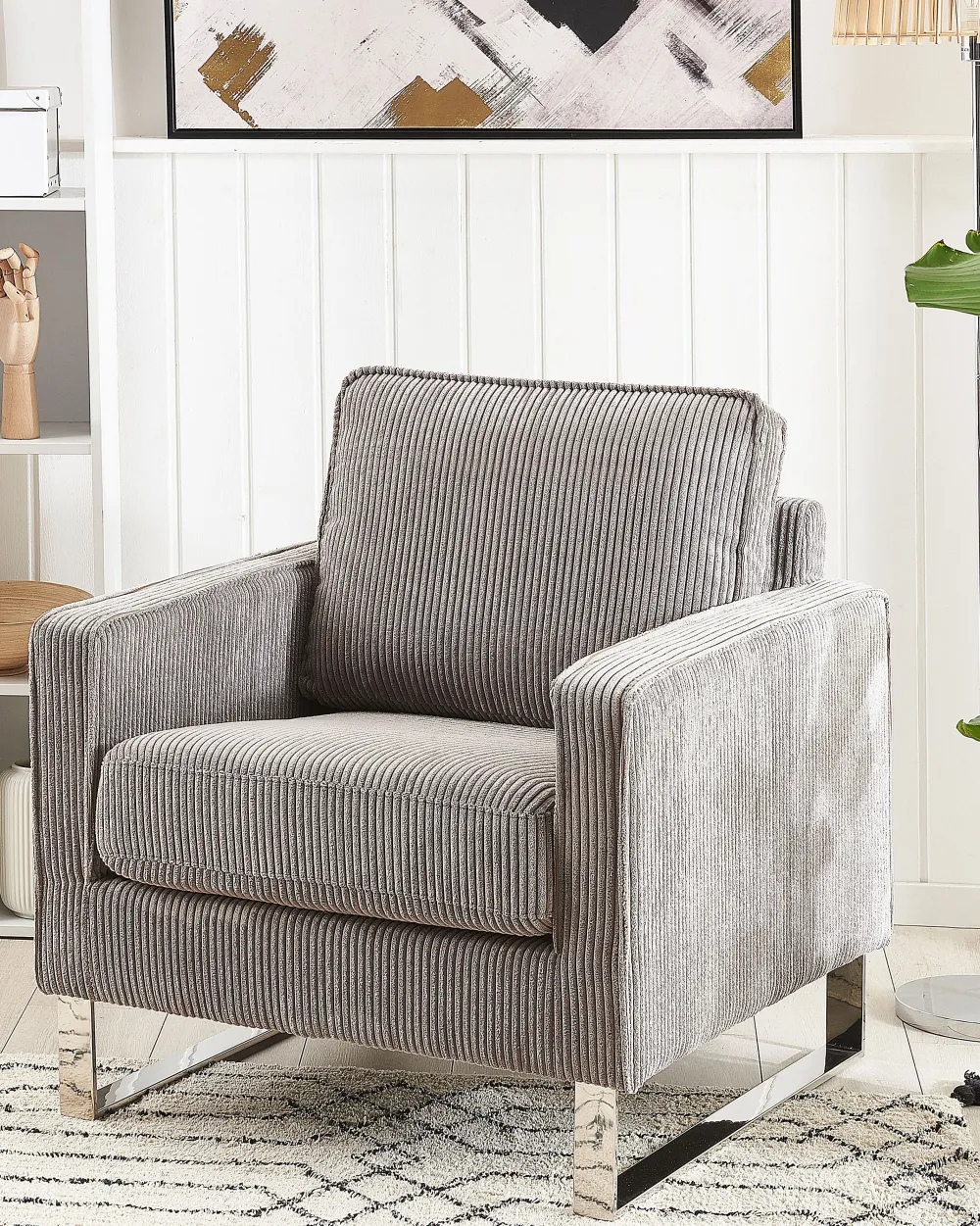 Clearance Beliani Nojatuoli Vakosametti Harmaa Vind