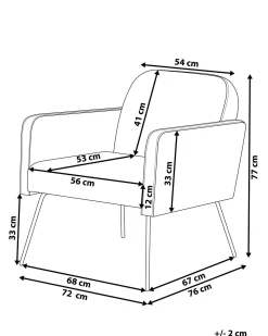 Hot Beliani Nojatuoli Vakosametti Kermanvalkoinen Narken