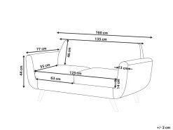 Best Beliani Paallinen 2-Istuttavaan Sohvaan Vihrea Bernes
