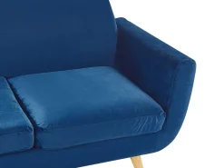 Store Beliani Paallinen 3-Istuttavaan Sohvaan Sininen Bernes