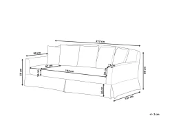 Tekstiilit<Beliani Paallinen 3-Istuttavalle Sohvalle Musta Gilja