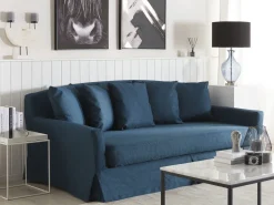 Cheap Beliani Paallinen 3-Istuttavalle Sohvalle Laivastonsininen Gilja