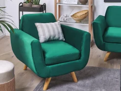 Tekstiilit<Beliani Paallinen Nojatuoliin Vihrea Sametti Bernes