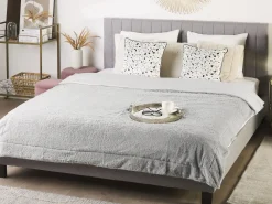 Flash Sale Beliani Paivapeitto Kangas Vaaleanharmaa 180 X 200 Cm Gelik