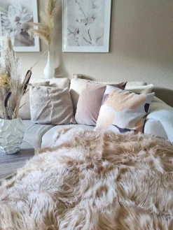 Tekstiilit<Beliani Paivapeitto Vaaleanruskea 200 X 220 Cm Delice