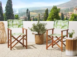 Clearance Beliani Palmunlehtikuviollinen Vaihtokangas Puutarhatuoliin 2 Kpl Cine