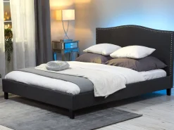 Clearance Beliani Parisanky Kangas Led-Valot Tummanharmaa 180 X 200 Cm Montpellier