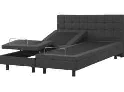 Discount Beliani Parisanky Kangas Sahkosaadettava Tummanharmaa 180 X 200 Cm Duke