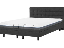 Discount Beliani Parisanky Kangas Sahkosaadettava Tummanharmaa 180 X 200 Cm Duke