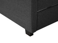 New Beliani Parisanky Kangas Säilytystila Led-Valot Tummanharmaa 180 X 200 Cm Montpellier