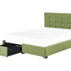 Sängyt<Beliani Parisanky Kangas Säilytystila Vihrea 180 X 200 Cm La Rochelle
