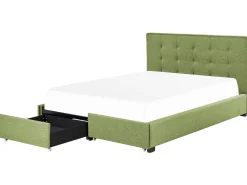 Sängyt<Beliani Parisanky Kangas Säilytystila Vihrea 180 X 200 Cm La Rochelle