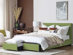 Sängyt<Beliani Parisanky Kangas Säilytystila Vihrea 180 X 200 Cm La Rochelle