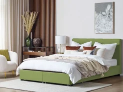 Sängyt<Beliani Parisanky Kangas Säilytystila Vihrea 180 X 200 Cm La Rochelle