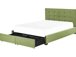 Sängyt<Beliani Parisanky Kangas Säilytystila Vihrea 180 X 200 Cm La Rochelle