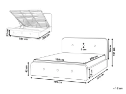 Sängyt<Beliani Parisanky Kangas Säilytystila Tummanharmaa 180 X 200 Cm Rennes