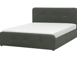 Sängyt<Beliani Parisanky Kangas Säilytystila Tummanharmaa 180 X 200 Cm Rennes