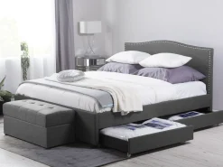 Best Beliani Parisanky Kangas Säilytystila Tummanharmaa 180 X 200 Cm Montpellier