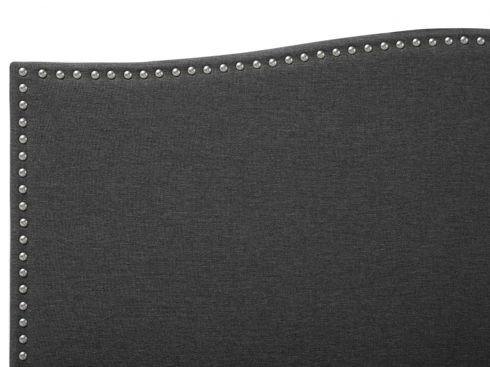 Sängyt<Beliani Parisanky Kangas Säilytystila Vaaleat Led-Valot Tummanharmaa 180 X 200 Cm Montpellier