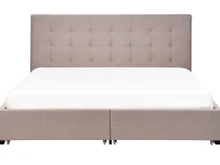 Sängyt<Beliani Parisanky Kangas Säilytystila Vaaleanharmaa 180 X 200 Cm La Rochelle