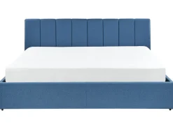 Sängyt<Beliani Parisanky Kangas Säilytystila Sininen 180 X 200 Cm Dreux